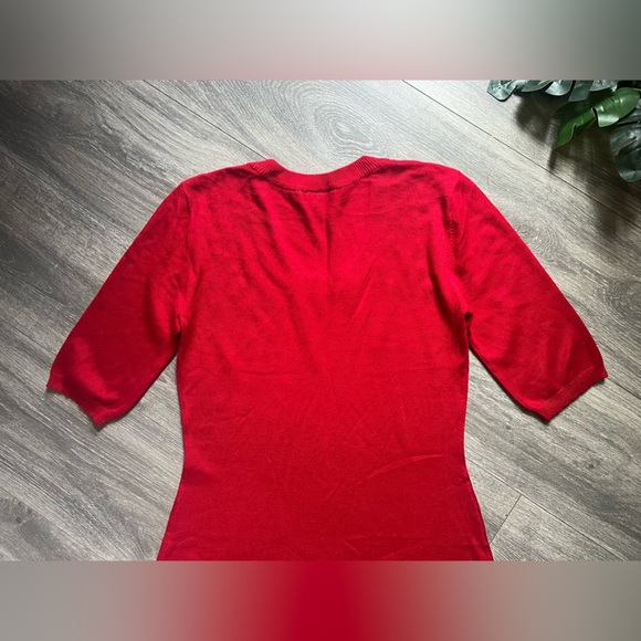 Allison Brittney faux gemstone embellished sweater dress in red. Size S - Picture 7 of 10